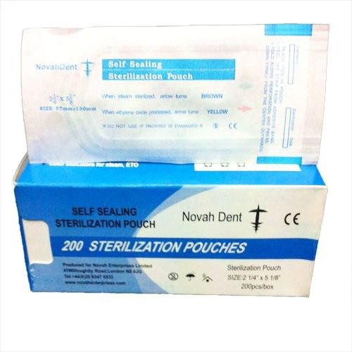 NovahDent Self Seal Sterilisation Pouches (57x130mm)