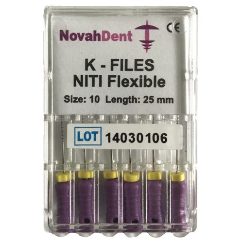 NovahDent K Files Size 10 (25mm Long)