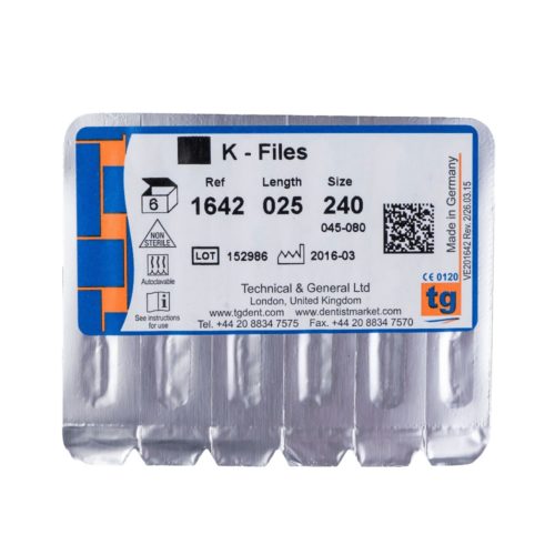 Tg K Hand Files Nickel Titanium Steel (25mm Long) - Image 2